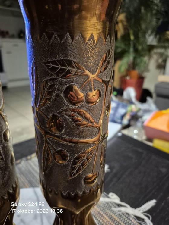 Pair of copper cannon shells from the First World War – Vases, Brass (photo 4 of 8)