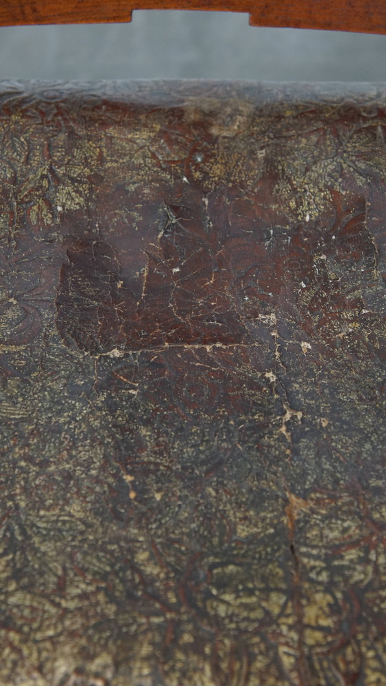 Image 1 of 6 x Leder-Esszimmerstuhl mit Holz