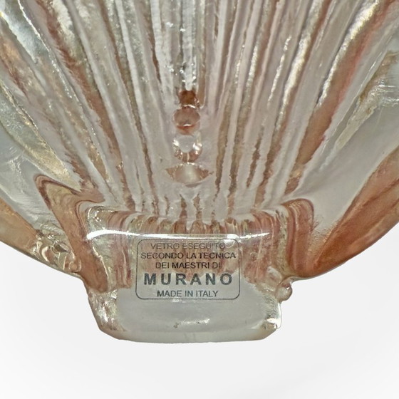 Image 1 of Pair of Barovier & Toso Italian Modern Style Murano Glass Leaf Lamps