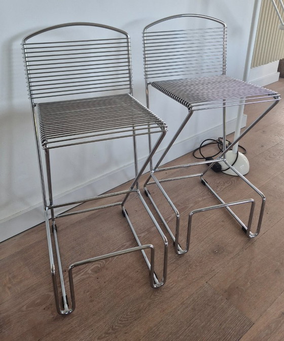 Image 1 of Set di 2 sgabelli da bar Till Behrens, anni '80, postmoderno
