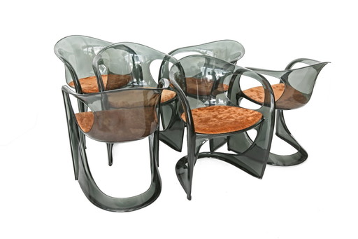 TRANSPARENT Modell 2007/2008 Stühle Alexander Begge für Casala, 1975, 6er Set
