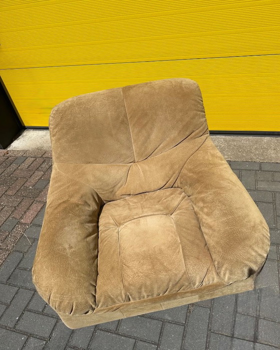 Set di Poltrone lounge vintage in camoscio – anni '70 – Pelle (photo 11 of 18)