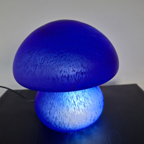 Image 1 of Atmospheric vintage glass mushroom table lamp