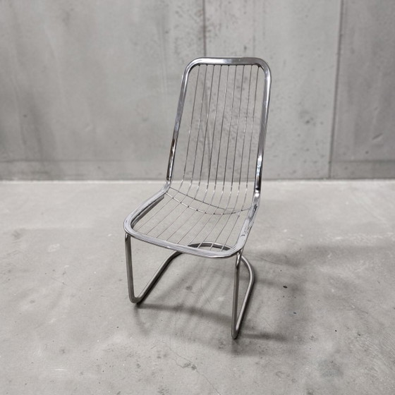 Set of 6 Mid Century Space Age Chrome Dining chairs Gastone Rinaldi Flynn (photo 5 of 12)