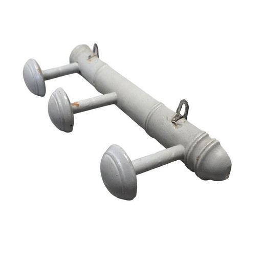 Brocante graue Garderobe aus Holz