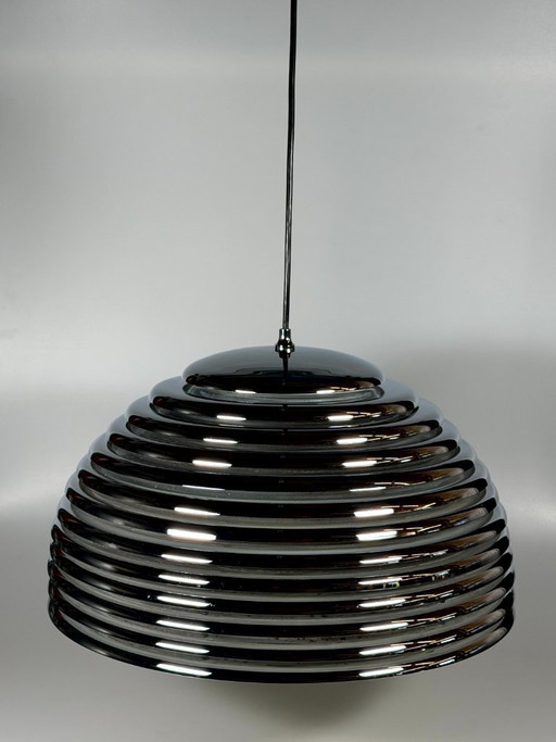 60er 70er Jahre Deckenlampe Staff Leuchten Kazuo Motozawa Saturno Chrom Design