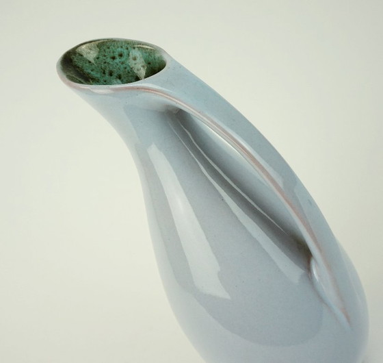 Image 1 of mid century ceramic VASE 1950s organic shape fritz van daalen jug model K14/7
