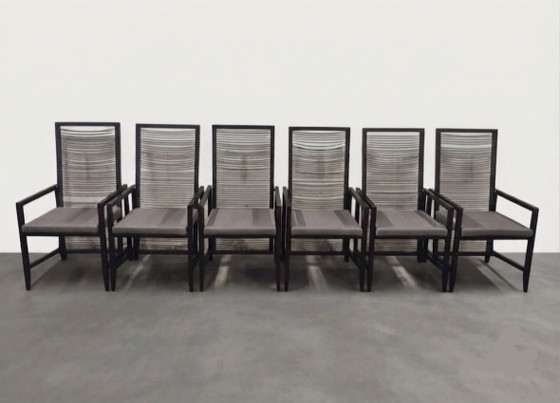 6x Bonacina Astoria design dining chairs – Pierantonio Bonacina, Leather, Textile (photo 2 of 15)