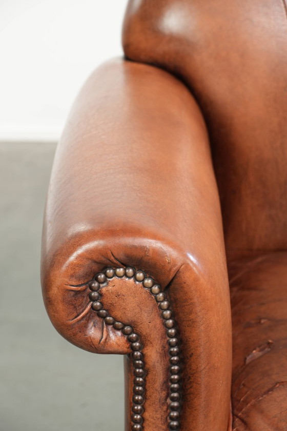 2 comode poltrone vintage in pelle di pecora con borchie decorative. – Sedie da pranzo, Wood (photo 11 of 15)