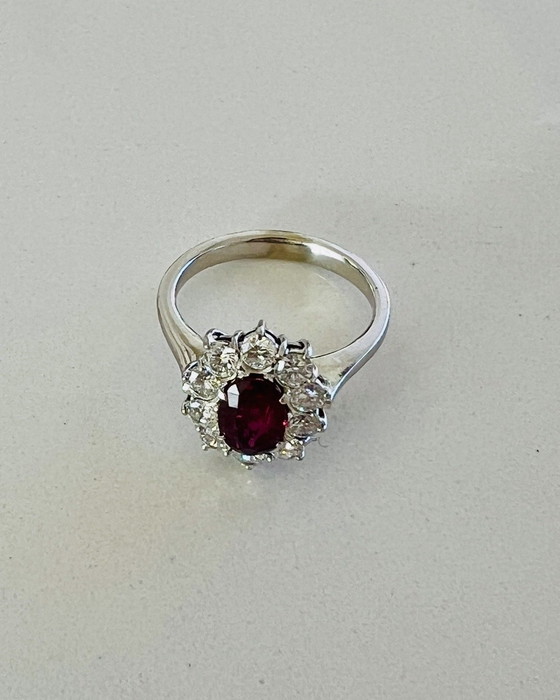 Image 1 of Brambilla Milano Ring - 1.30ct Ruby & Extra/IF Diamonds - Certified 1989