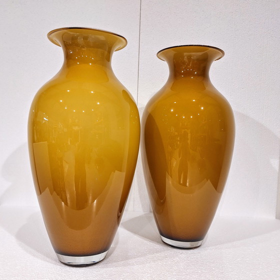 Image 1 of Set di due grandi vasi di Murano degli anni '60