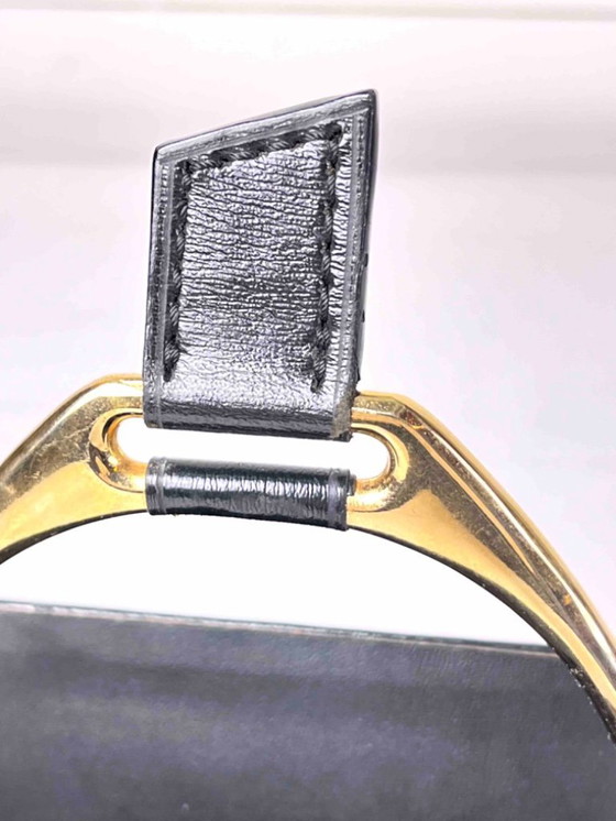 Image 1 of Portalettere in pelle e ottone di Maison Longchamps, metà secolo, Francia