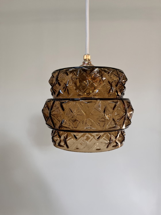 Vintage Amber Glazen Hanglamp – Hanglampen, Glass (photo 5 of 7)