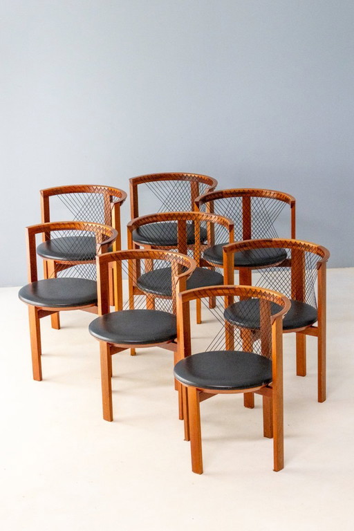 String Chairs by Neils Jørgen Haugesen for Tranekaer, 1980s (Set of 8)