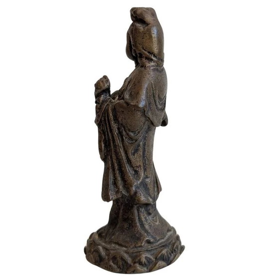Guanyin Reisbeeld – Antiek Brons, Persoonlijke Bescherming kavel 145 – Beeldhouwkunst, Bronze (photo 5 of 6)