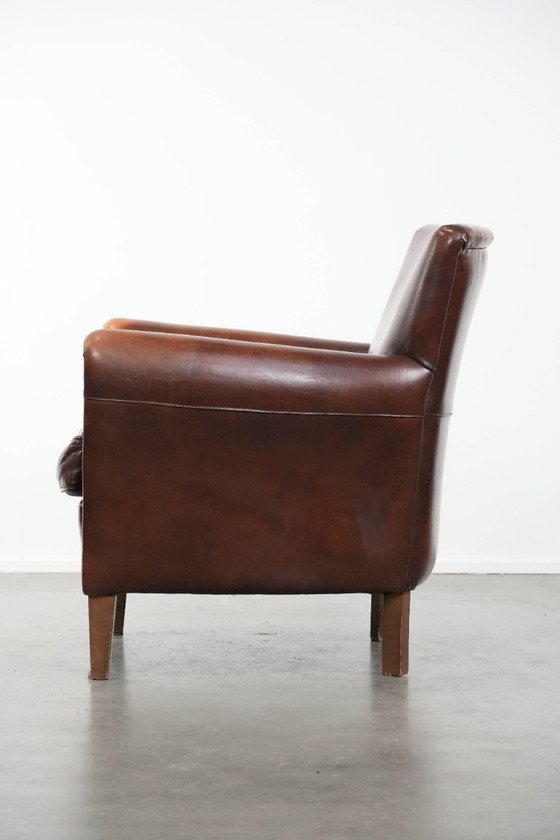 Image 1 of Elegant, characterful vintage armchair made of sheepskin