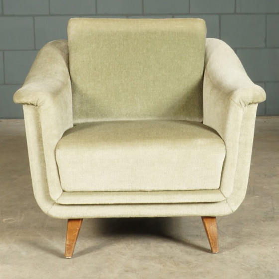 Canapé d'angle vintage / Canapé de groupe – Velours vert menthe pastel – Années 1960 – Coins salon, Velvet (photo 23 of 28)
