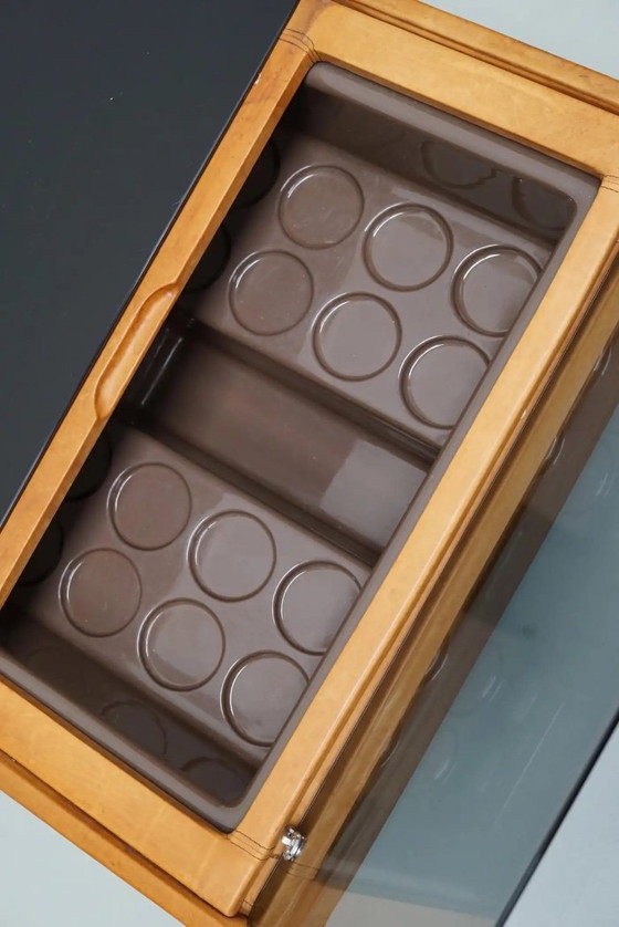 Image 1 of Tavolino da caffè/bar vintage in pelle color cognac di De Sede, anni '60/'70