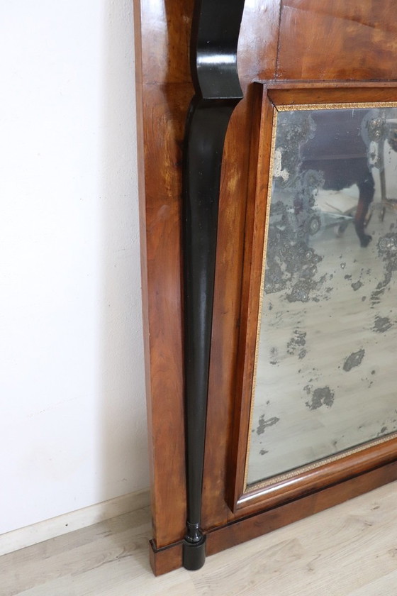 Image 1 of Antique Wall Mirror in Walnut, Empire Period Early 19th Century