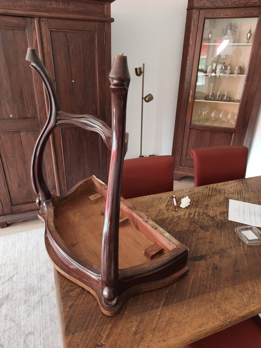 Klassische Wandkonsole aus massivem Mahagoni mit Spiegel – Ein einzigartiges Möbelstück – Wood (photo 2 of 6)