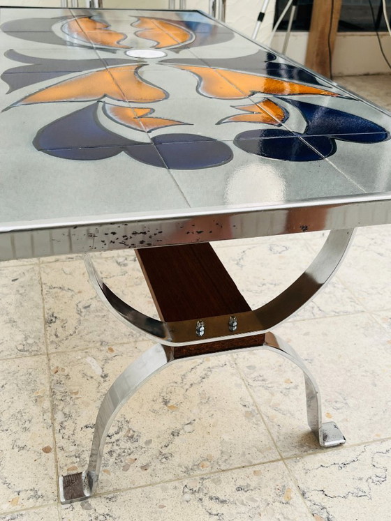 Tavolino Metakore in ceramica Vallauris, firmato Cedem – Tavolini da caffè, Chrome (photo 15 of 18)