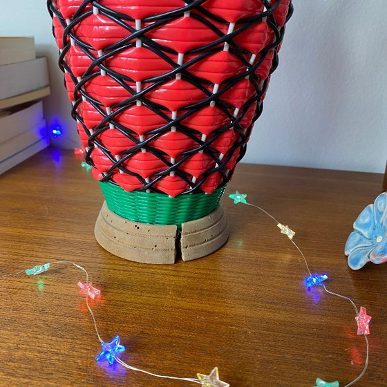 Image 1 of Vintage glass bottle and plastic braided scoubidou