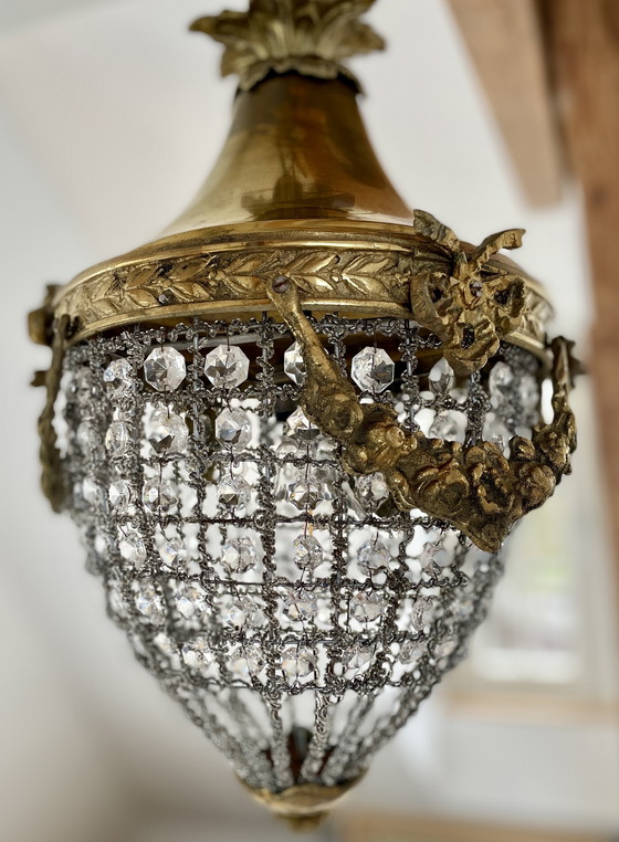 Image 1 of Klassische französische Kronleuchter-Pendelleuchte im Stil Louis XVI.