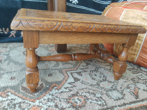 Image 1 of Antique hand-carved French oak side table/plant table