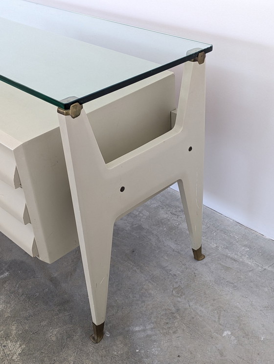 Image 1 of Bureau - Laiton, cristal, bois