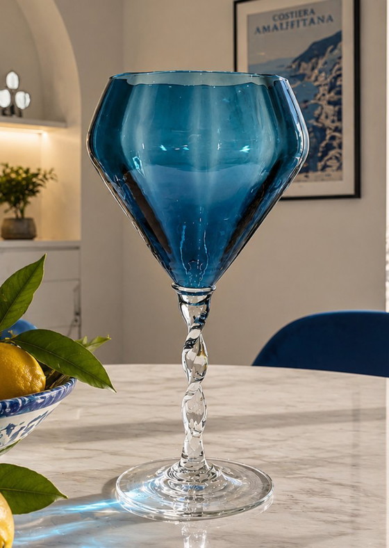 Image 1 of Copa extragrande de cristal de Murano - Azul italiano