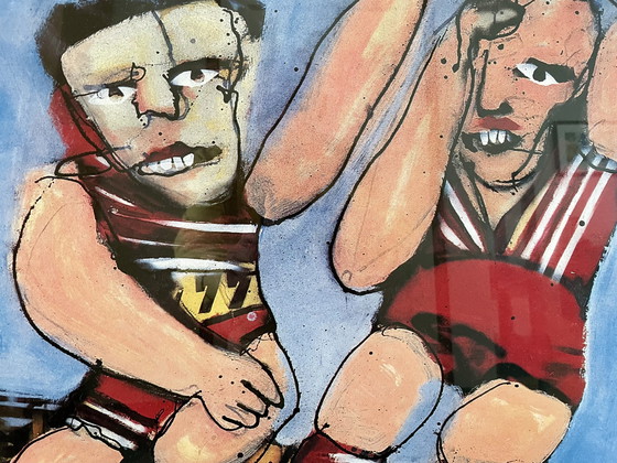 Image 1 of Herman Brood - "Calciatori" - n. 84 - nuovo incorniciato