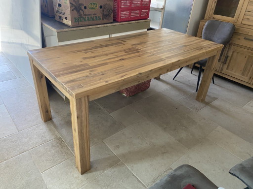 Table extensible en bois d'acacia massif (190/240x90x78) (démontable)