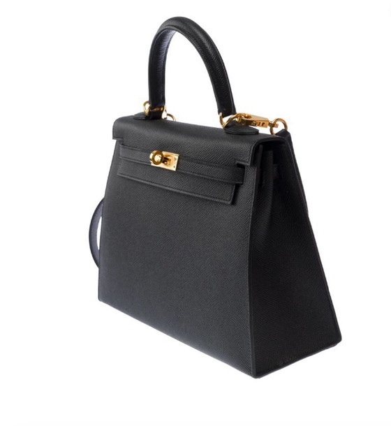 Image 1 of Sac HERMES Kelly 25 en Cuir Noir - 103580