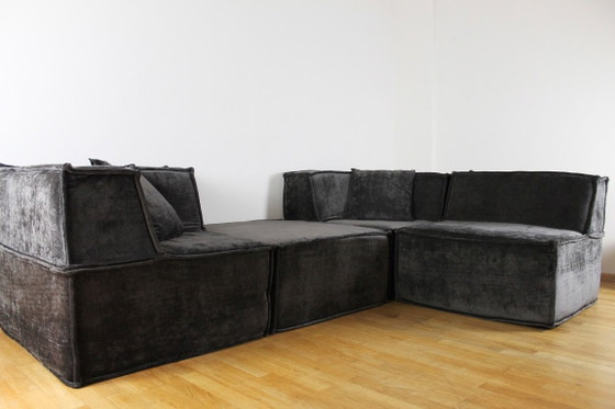 Image 1 of NIEUW, Modulaire bank, Vintage, Mid-Century design, Bruin fluweel