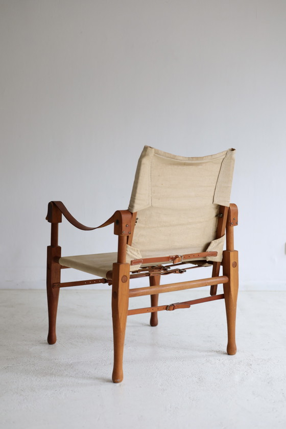 Fauteuil Safari, Design Vintage Années 50/60 – Canvas, Wood (photo 7 of 9)