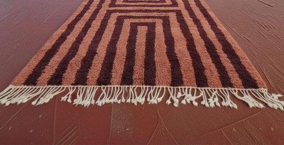 Image 1 of Cremefarbener marokkanischer Teppich mit geometrischen Mustern, 250 cm x 150 cm