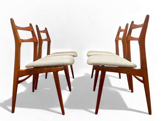 Image 1 of 4 sedie da pranzo vintage in teak Habeo Boomerang