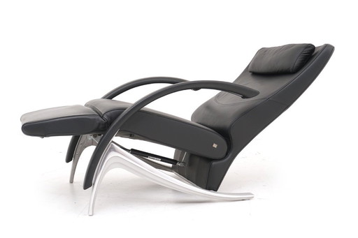Fauteuil inclinable Rolf Benz 3100 avec fonction Relax, cuir, noir