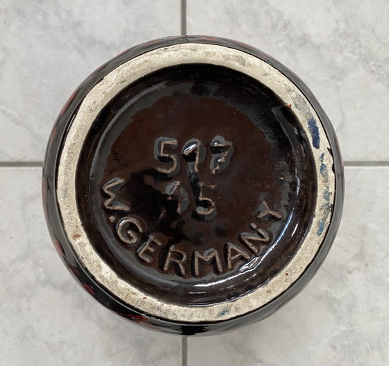 Image 1 of Red and Black large vase by Scheurich model 517-45 west Germany