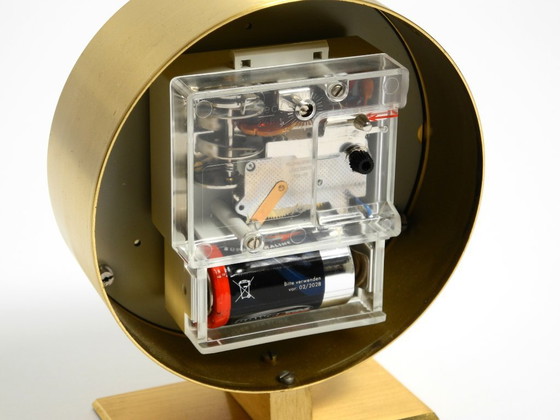 Image 1 of Seltene originale runde Messing-Tischuhr aus den 1960er Jahren von Schatz Germany