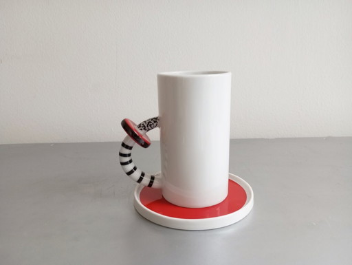 Cattany Design Postmodern/Memphis Milano Design Cup+Saucer 1980