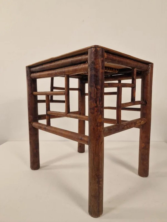 Antique Chinese side table with bamboo top - 1920s / Qing style, Coffee tables, Wood, Beige, Aziatisch (photo 7 of 13)