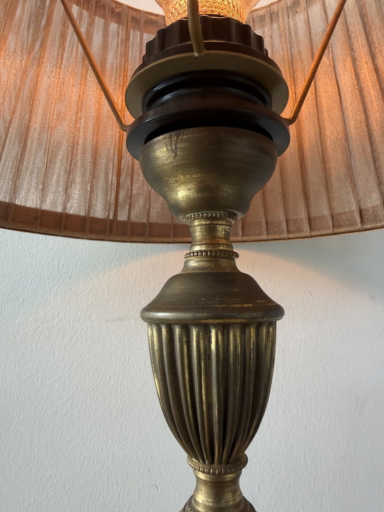 Image 1 of Vintage tafel lamp met onyx marmer