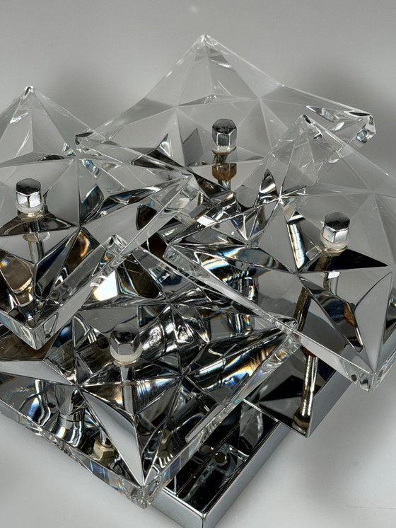 Image 1 of Lampada da parete Wall Scone anni '60/'70 di Kinkeldey Leuchten, design in vetro e cromo