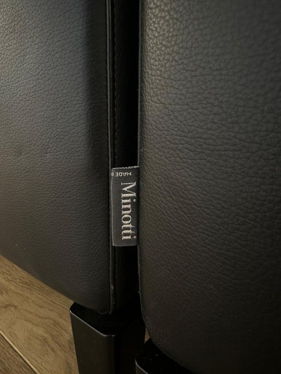 Image 1 of Divano angolare Minotti Andersen in pelle nera, come nuovo.