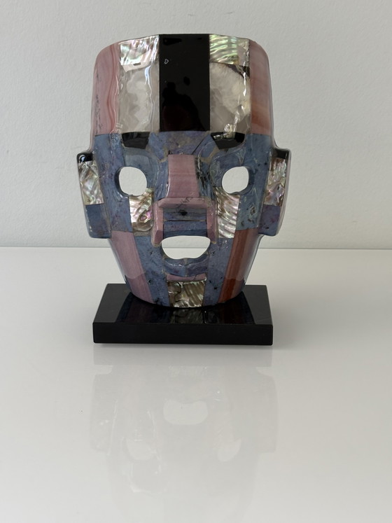 Image 1 of Aztec mask with natural stone