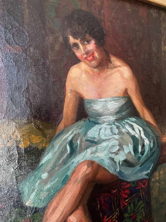 Oil on Canvas Ballerina Portrait, Neapolitan School, 1940s – Paintings & Drawings (photo 12 of 13)