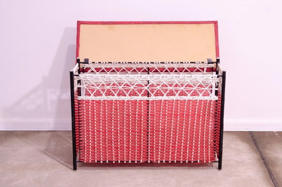 Vintage Laundry Basket, Woven Storage Hamper, 1980s, Czechoslovakia – Storage cabinet, Metal, Plastic (photo 8 of 8)