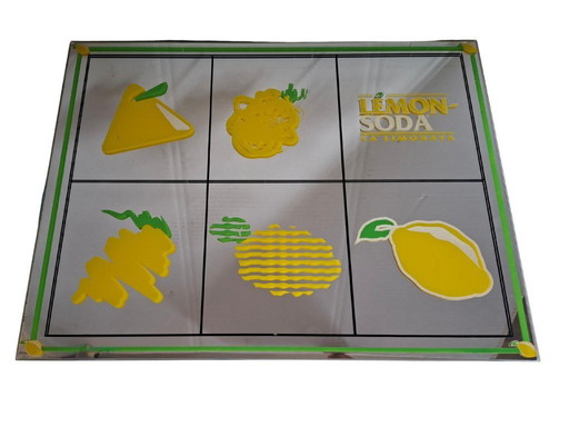 Paire de miroirs LEMON SODA vintage extrêmement rares – Pop Art original des années 1970