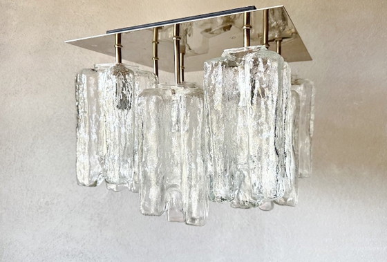 Vintage Kalmar Granada lamp, Ceiling lights, Glass, Chrome, Silver (photo 10 of 14)